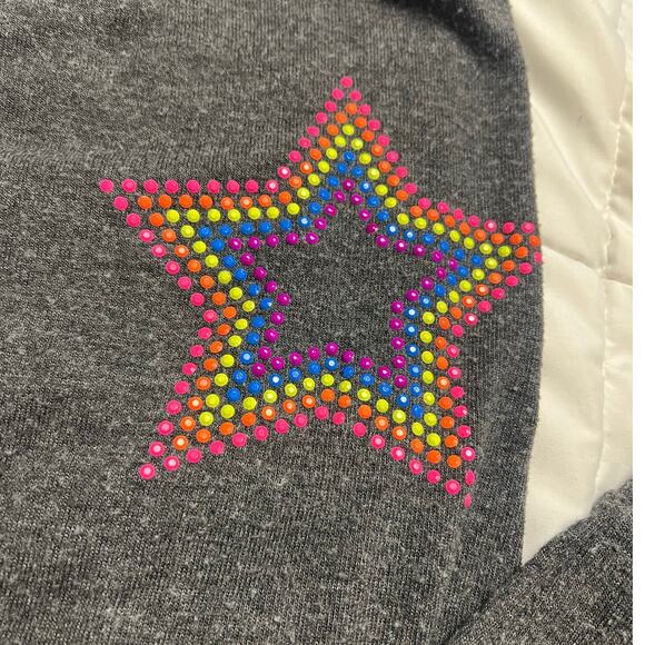 Lauren Moshi Cozy Grey Colorful Star Stripe Sweatpants Joggers Size XS - Picture 2 of 5